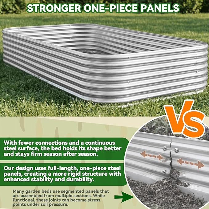 3 Pack 4x2FT Corrugated Galvanized Steel Raised Garden Bed Outdoor Metal Above Ground Garden Bed for Vegetables and Flowers Raised Beds for Gardening
