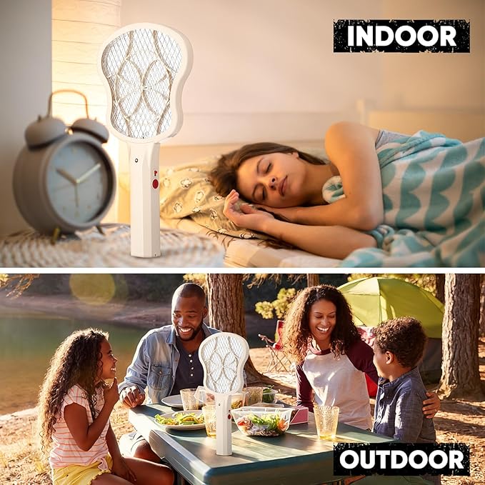 3 Pack Electric Fly Swatter Racket 3000v Bug Zapper Racket Mini Handheld Fly Swatter Mosquito Zapper with 2-Layer Safety Mesh Zappers for Indoor Outdoor Home Vehicle Placement Camping