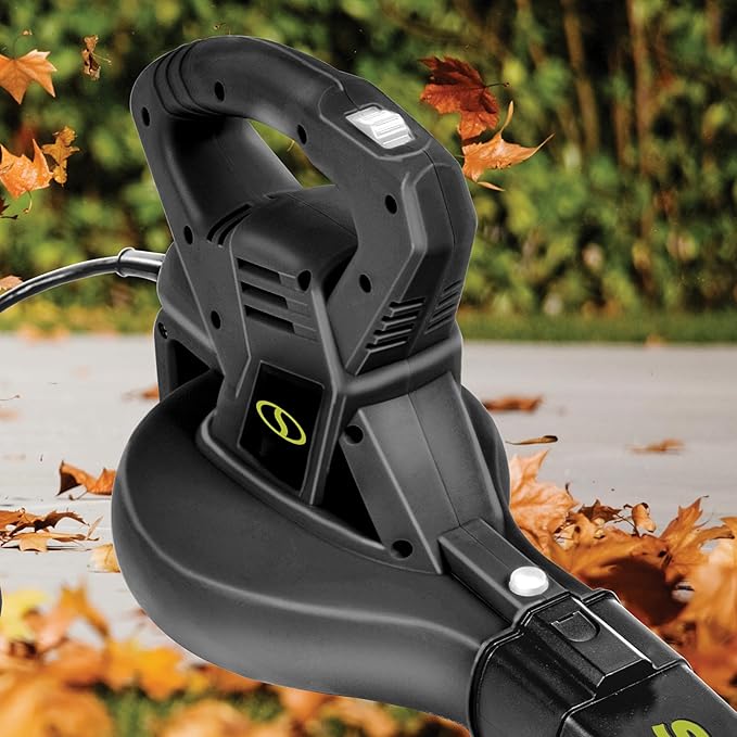 Sun Joe SBJ601E 120V 2-Speed Electric All-Purpose Blower with 100A Motor 215 MPH Air Speed and 240 CFM Airflow Includes Concentrator Nozzle