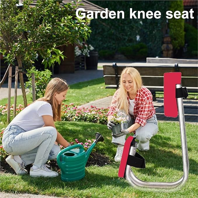 Garden Kneeler Seat Wearable Portable Kneeling Stool Gardening Knee Seat Protecting Knees Garden Kneeler for Mechanics Work(Black)