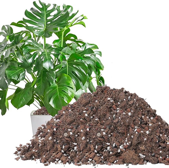6.4QT Monstera Soil Potting Mix - Natural Organic Tropical Plant Soil for Improving Growth Rate Sustainable Houseplants Growing Media for Indoor Bonsai Succulents Moisture Retention Drainageq