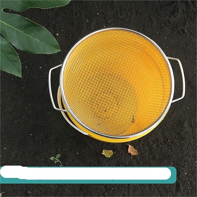 Stainless Steel Soil Sieve Stainless Steel Soil Sifter for 5 Gallon Bucket 1/4 Inch Mesh Garden Screen with Heavy Duty Handles for Sand Compost