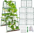 Thickened Cucumber Trellis for Raised Garden Bed48x16 Foldable Frame Metal Vegetable Trellis for Climbing Plants Outdoor Plant Support for Grape Tomato Peas Fruit VineBean(Green)