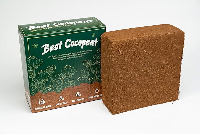 Premium Coco Coir Brick | 11 Pound Coconut Fiber Block | Organic Veggie Mix Coconut Husk Compressed Growing Medium | Perfect As Greenhouses Hydroponics Garden Soil | 100% Organic &amp Eco-Friendly
