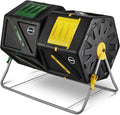 Miracle-Gro Large Dual Chamber Compost Tumbler 55.4 Gallons – Easy-Turn Fast-Working System – All-Season Heavy-Duty High Volume Composter with 2 Sliding Doors (2 x 27.7 gallons)
