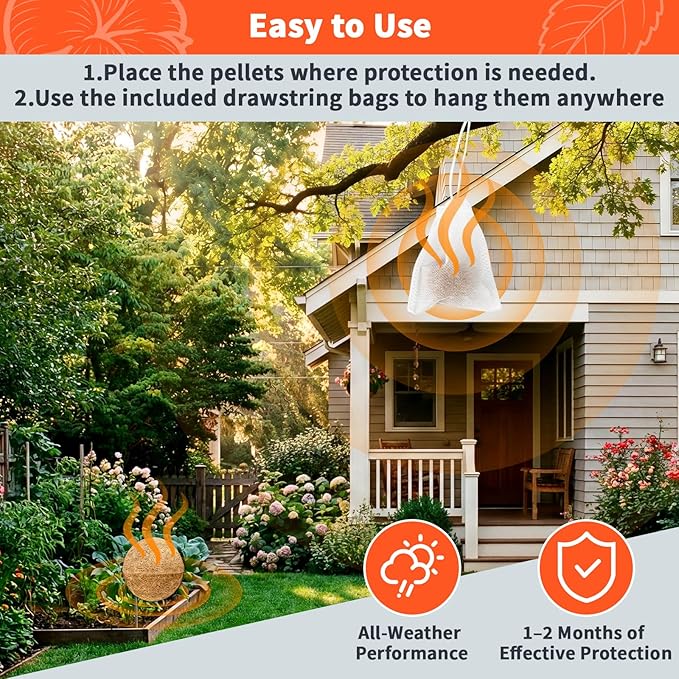 Squirrel Repellent Balls 10 Pack Natural Plant-Based Formula Long-Lasting Outdoor Animal Deterrent Repel Skunk Chipmunk &amp Raccoon for Yard Garden Attic &amp Car Engine