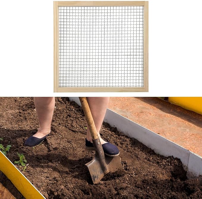Garden Soil Sifter Sieve Dirt Sifter Gardening Tool Garden Soil Mesh for Home Yard Hole Diameter 8mm