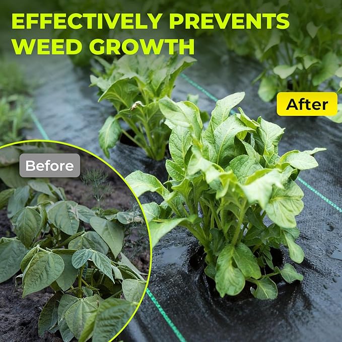 Weed Barrier Fabric3x300FT Landscape Fabric3.2oz Weed Control Garden Cloth Block Gardening Ground Cover Mat Woven Geotextile Fabric for Driveway Gravel Greenhouse Underlayment