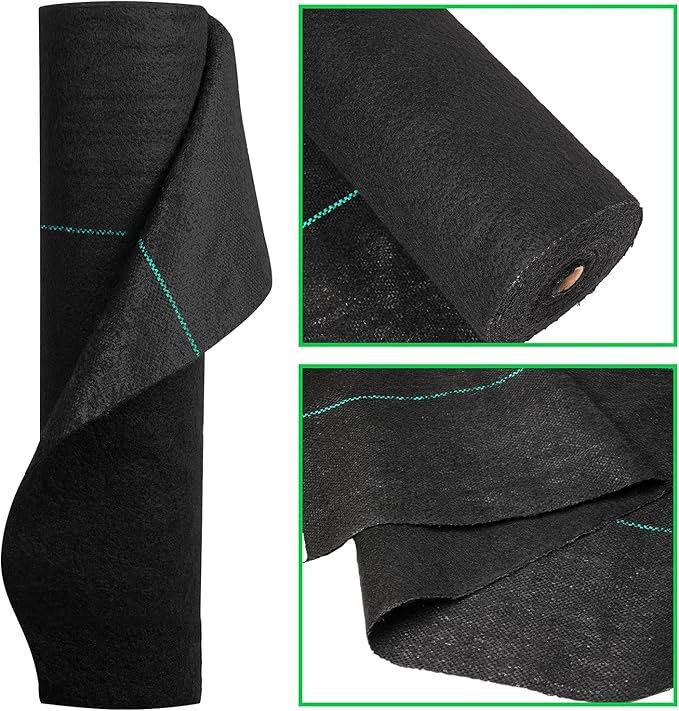 5.8oz 6ft x 300ft Weed Barrier Landscape Fabric Heavy Duty Ground Cover Weed Cloth Durable Driveway Lawn Cover Outdoor Weed Block Gardening Mat Black Mulch for Landscaping