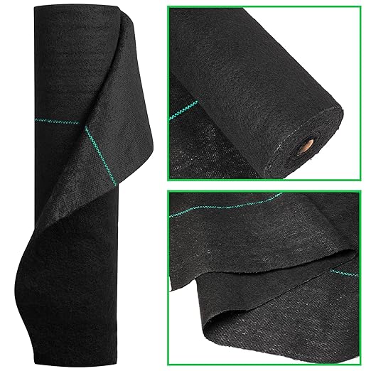 5.8oz Heavy Duty Weed Barrier Landscape Fabric Premium Durable Weed Blocker Cover Black Ultra Thick Mulch for Landscaping Outdoor Gardening Weed Control Mat 4ft x300ft