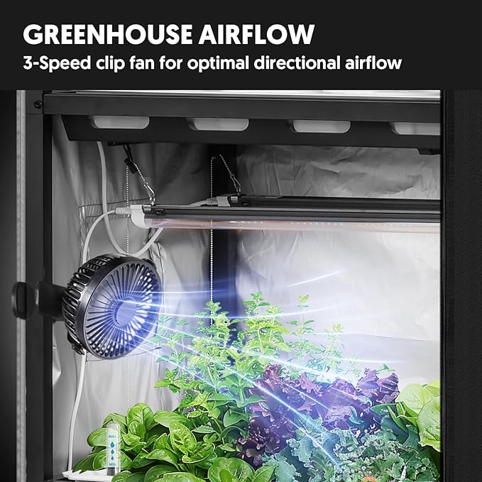 Indoor Greenhouse with Full Spectrum LED Grow Light and Tent Indoor Hydroponics Growing System with Watertight Plant Shelf Trays 3-Tier Metal Plant Stand with Wheels Microgreens Growing Kit