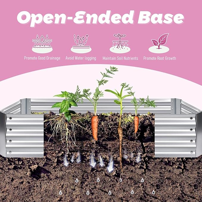 Galvanized Greenhouse 6x3x1ft Planter Bottomless BoxReinforced Frame Raised Garden Bed with Ventilation Windows Greenhouses for Outdoor Plants Vegetable Gardening (Green)
