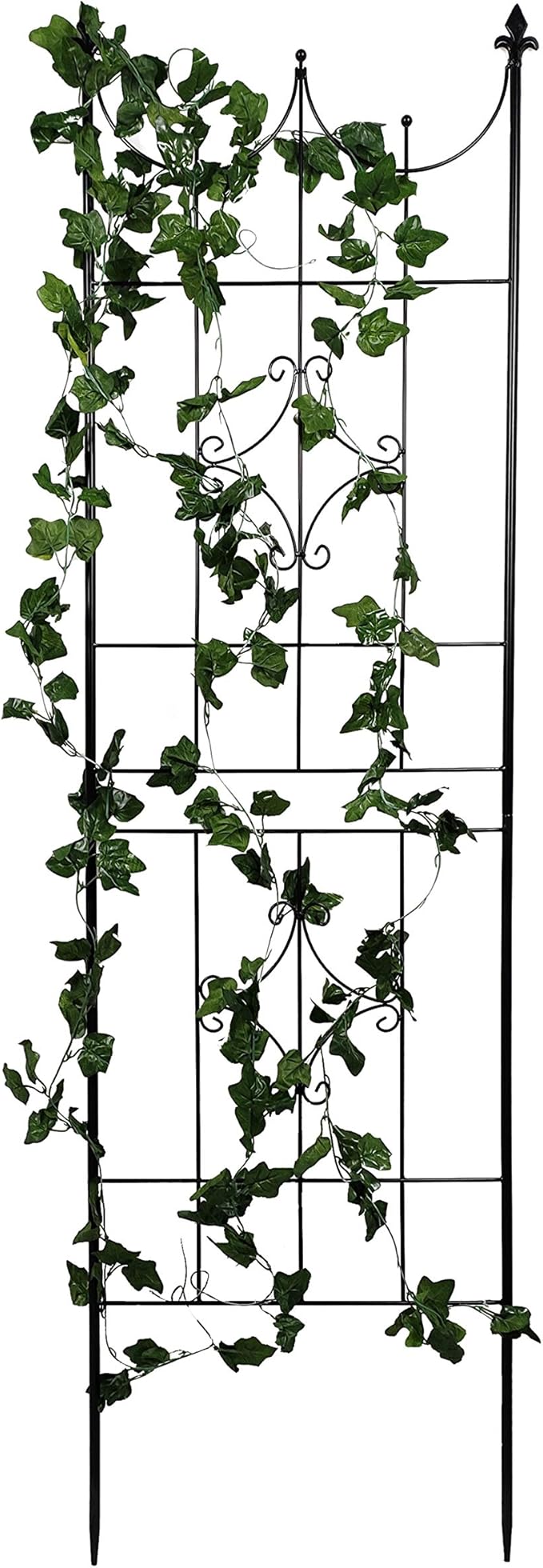 OUTOUR Larger Garden Trellis Plant Support Wire Lattice Grid Panel Stake Fence 70x20 for Climbing Plants Potted Vines Vegetables Vining Flowers Ivy Roses Clematis Lawn Backyard Patio Black