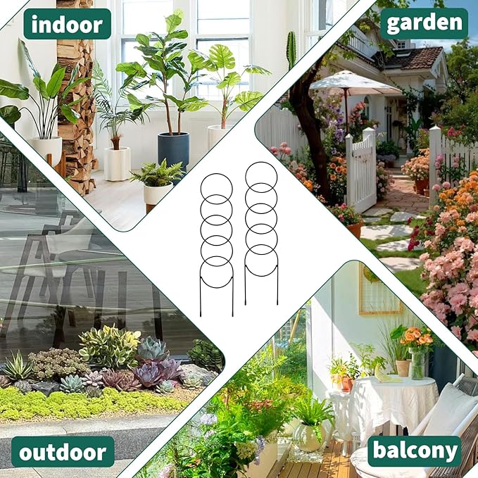 Garvee 12 Pcs Trellis for Climbing Plants Heavy Duty Sturdy Metal Trellis for Potted Plants Rustproof Houseplant Support for Plant Pothos Hoya Ivy Flower