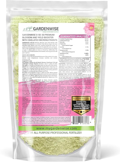 0-50-30 Universal Premium Bud and Bloom Booster Increases Flowering &amp Yield for Use in Soil and Hydroponics Super Concentrated Flower Fuel (1 LBS)
