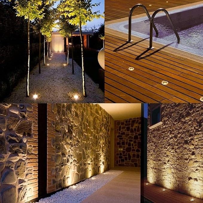 Square Ground Landscape Light - Outdoor Underground Light LED Outdoor Spotlight Waterproof IP66 Landscape Lights AC85-110V Recessed Outdoor Underground Light For Terrace Pathway Lawn (Warm Wh