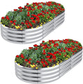 Galvanized Raised Garden Bed Kit 2packPlanter Raised Beds 6x3x1ft for GardeningOutdoor Metal Garden Bed Planter Box for FlowersFruitsVegega Raised Garden Bed