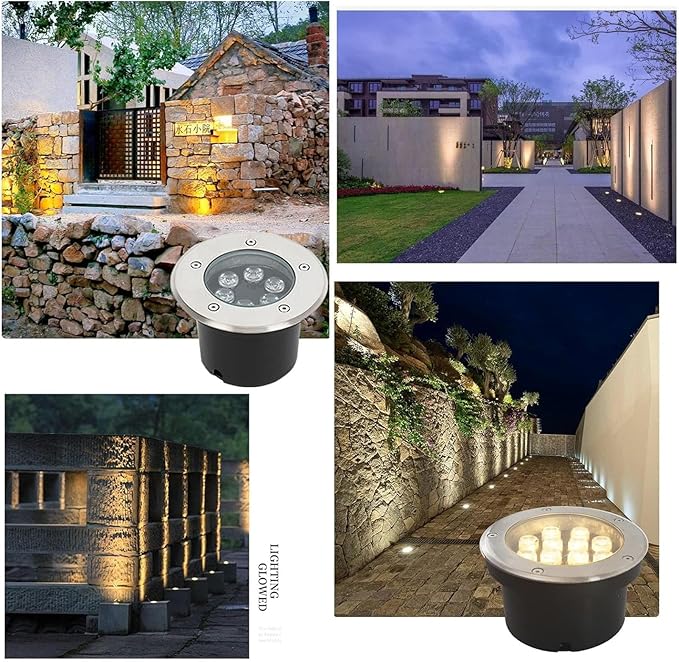 Submersible LED Fountain Light - Underwater Pond Lamp IP68 Waterproof LED Landscape Lights 24V Low Voltage Recessed Spotlight Outdoor Buried Lights for Garden Steps Illumination(Red6W) (Red 6W)