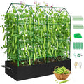 Large Pea Trellis for Climbing Plants Outdoor with Grow Bag67 Tall Metal U-Frame Plant Trellis for Peas with Garden Netting and Plant Clip Plant Ties for Vegetables Cucumber Tomatoes Squash Pea