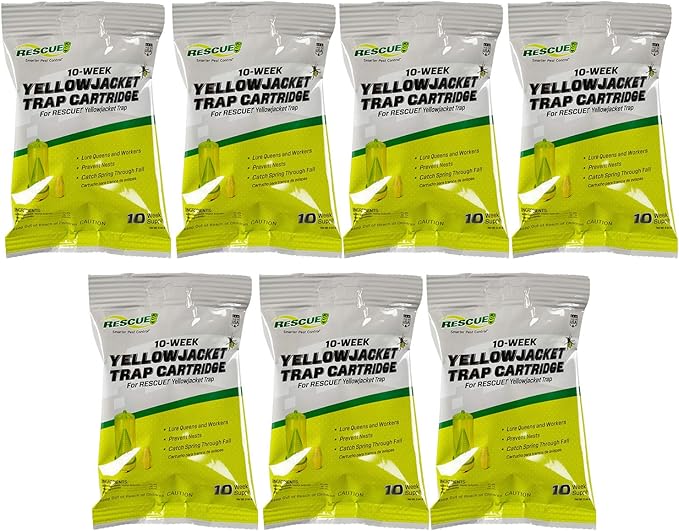 RESCUE! Yellowjacket Attractant Cartridge (10 Week Supply) – for RESCUE! Reusable Yellowjacket Traps - (7 Pack)