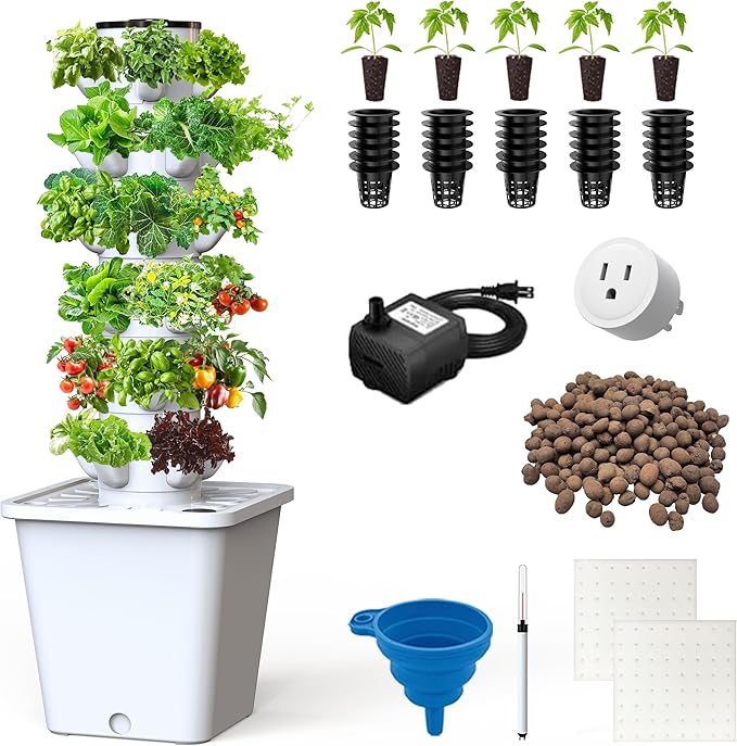 SJZX Hydroponic System Kit + Extra Water Pump Get a Replacement Pump Now