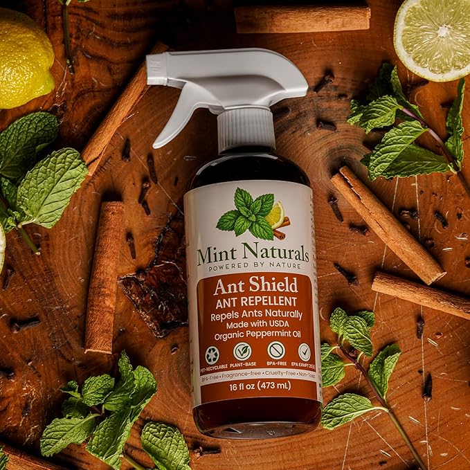 Natural Ant Repellent Spray – USDA Organic Peppermint Oil Formula that Helps Deter Ants 16 oz – Made in USA by Mint Naturals