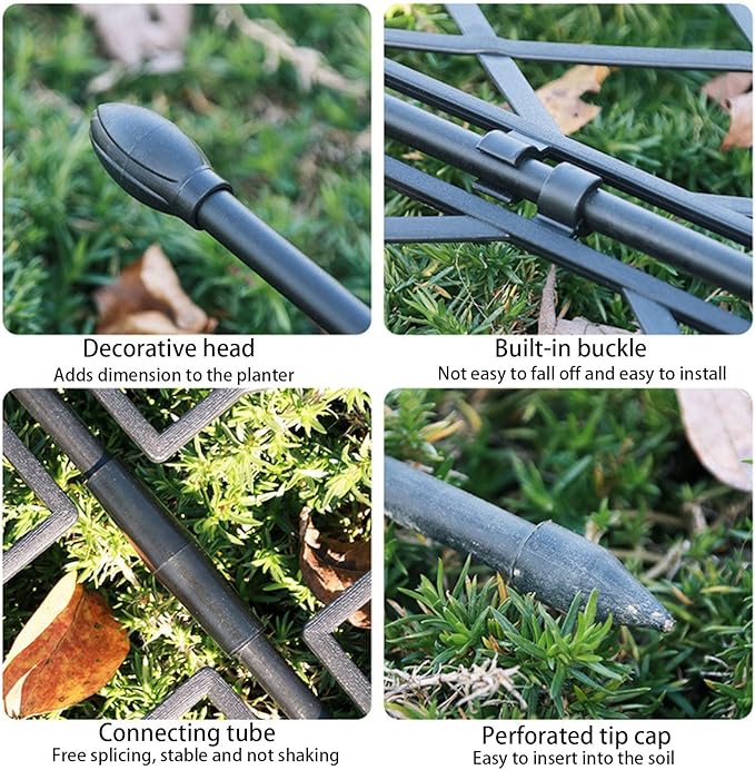 Garden Trellis for Climbing Plants Metal Garden Trellis Panels Black Plant Climbing Frame for Vines Rose Flowers Vegetables(135x46.5cm)
