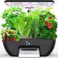 Herb Garden Kit17 Pods Hydroponics Growing System with 28W Full-Spectrum Grow Lights &amp 2 Fans Indoor Garden with Water Pump 10L Water Tank Auto Timer Height Adjustable