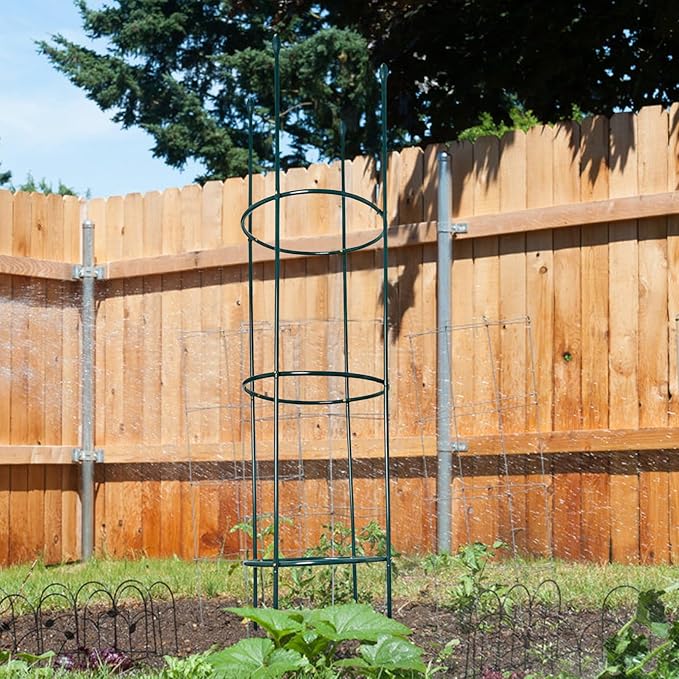 Luwint Metal Garden Trellis for Climbing Plants Outdoor 5.8 Feet Tall Round Trellis for Pots Sturdy Plant Support for Climbing Vine Tomato Flower