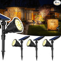 JSOT 600 Lumen Bright Solar Lights Outdoor WaterproofSolar Powered Landscape Spotlights Solar Walkway Lighting for Backyard Garden Pathway Driveway Path Wall Patio Decor Warm White 4 Pack