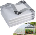 16 Mil Clear Plastic Tarps Heavy Duty Waterproof 10x20 FTGreen House Plastic Covering SheetingUV Resistant Greenhouse Cover Clear Tarp with Grommets for GardenFarmsNurseryChicken Coop Winter Wrap