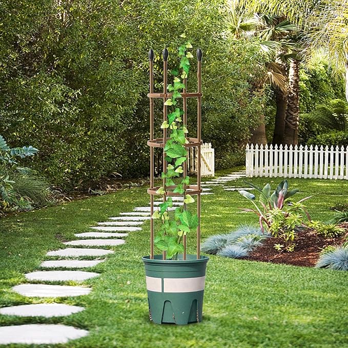 Trellis Climbing Plants 1 PC Thick Plastic-Coated Steel Plant Support Multifunctional Anti-Rust Outdoor Trellis Garden Flower Screen Cucumber Ivy Rose Grape Pea B Lackberry Vine W15*H90CM