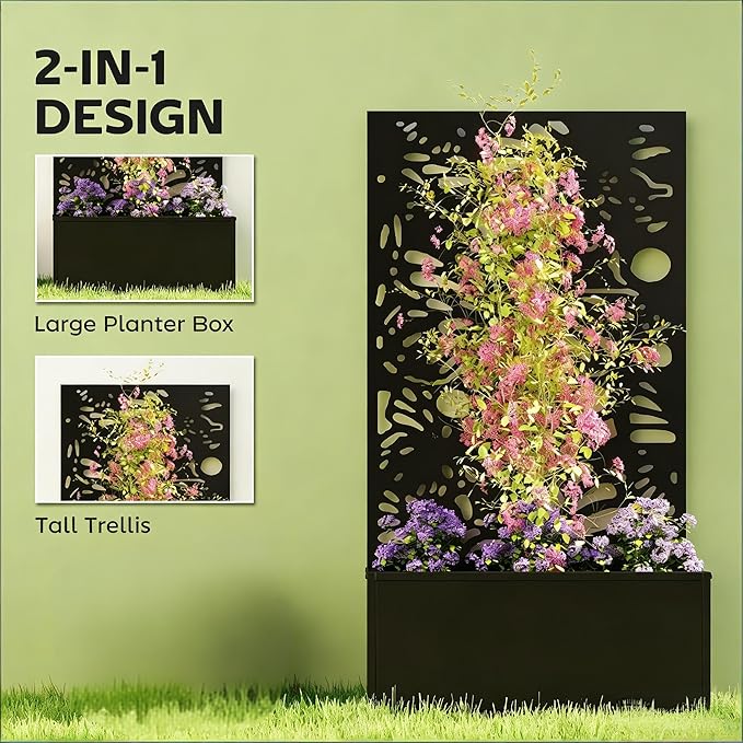 Space-Saving Planter System Versatile for Floor or Wall – The Stylish Answer for Balcony Herb Gardens &amp Apartment Jungles No Drilling Needed for Freestanding Use