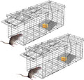 Rat Trap Humane Live Animal Trap Outdoor &amp Indoor Use Reusable Mouse Rodent Trap for Mice Rats Chipmunks Voles Heavy Duty Collapsible Metal CageEasy Catch &amp ReleaseHigh Sensitivity Tri