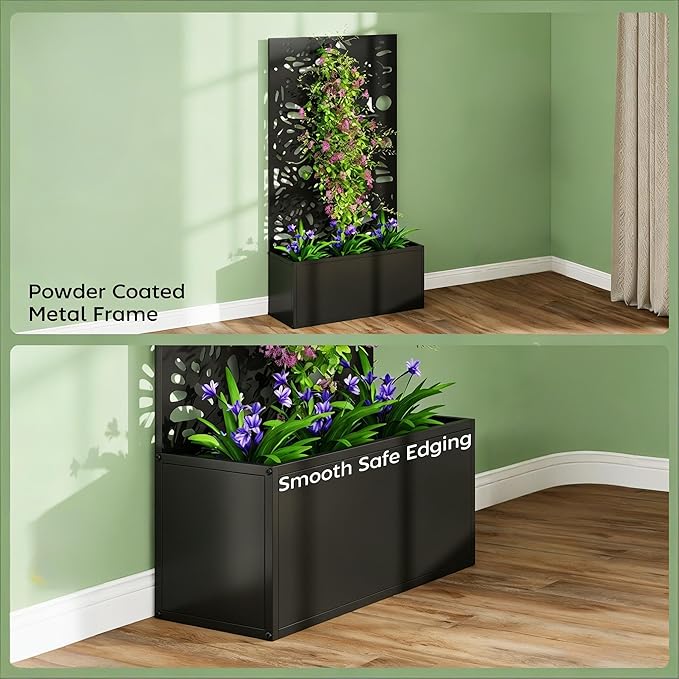 Space-Saving Planter System Versatile for Floor or Wall – The Stylish Answer for Balcony Herb Gardens &amp Apartment Jungles No Drilling Needed for Freestanding Use