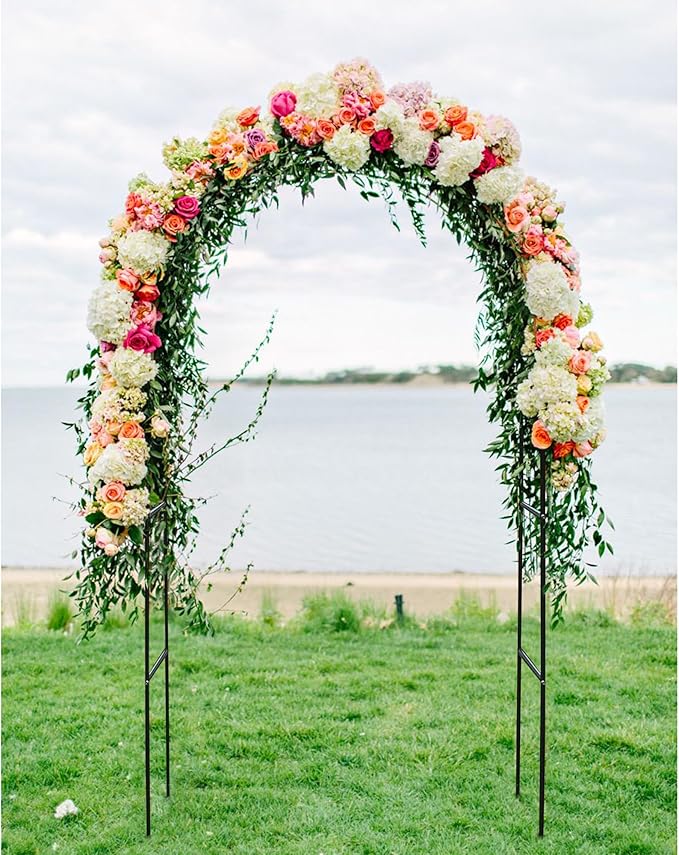 Metal Garden Arch Trellis Outdoor Adjustable Arbor Trellis for Garden Climbing Plants Support or Wedding Decor