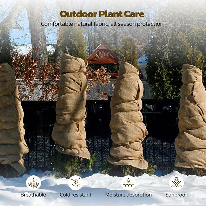 40 Inch x 30 Feet Garden Burlap Fabric - Heavy Duty Burlap Roll High Density Jute Fabric Natural Burlap for Plant Protection Weed Barrier Wedding Decor and DIY Crafts