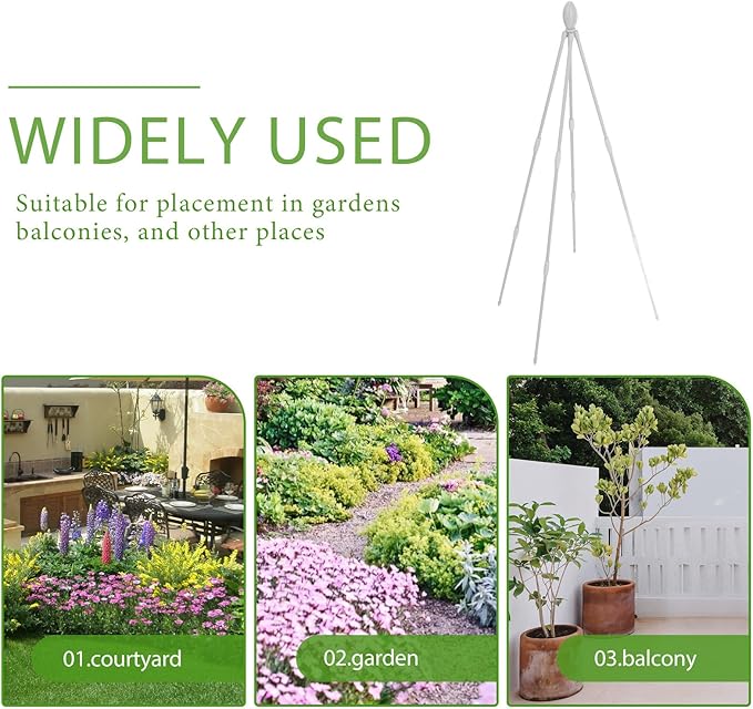 White 120cm Potted Plant Climbing Trellis Indoor and Outdoor Vine Support Rack with 11mm Iron Wire Frame Four-Legged Modular Garden Plant Support for Cucumbers and Clematis