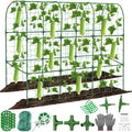Cucumber Trellis for Raised Bed 51 x 50 Inch U-Shape Garden Trellis for Climbing Plants Outdoors Metal Garden Cucumbers Arch Trellis Cucumber Plant Support for Tomato Pea Zucchini Vine Flower