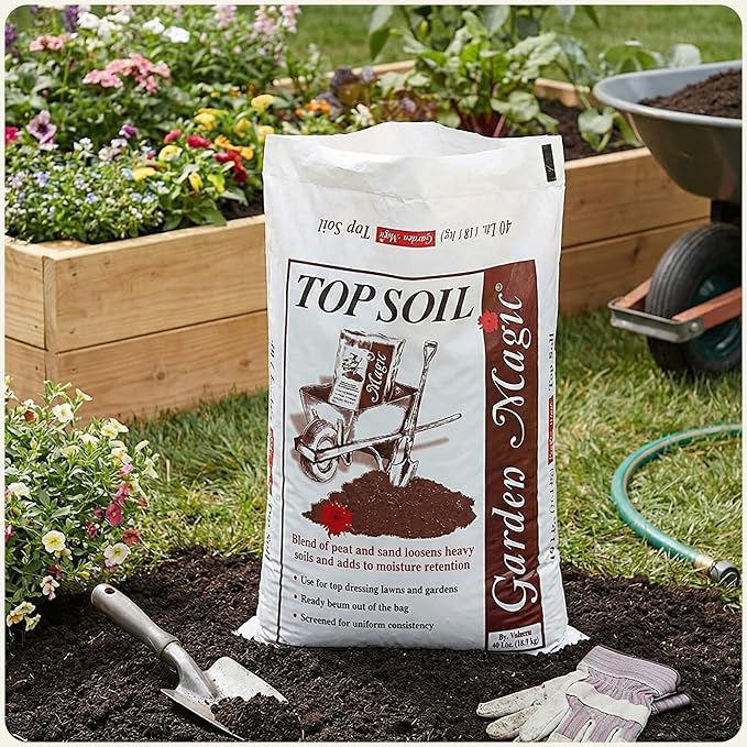 Michigan Peat 40 Pound Bag Garden Magic Organic Planting Potting Top Soil Blend Mix for Indoor and Outdoor Gardening and Landscapes White