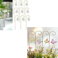13 Pack Small Golden Trellis for Potted Plants Indoor Garden Decorations (Crystal Ball Prisms &amp Blown Glass Butterfly)
