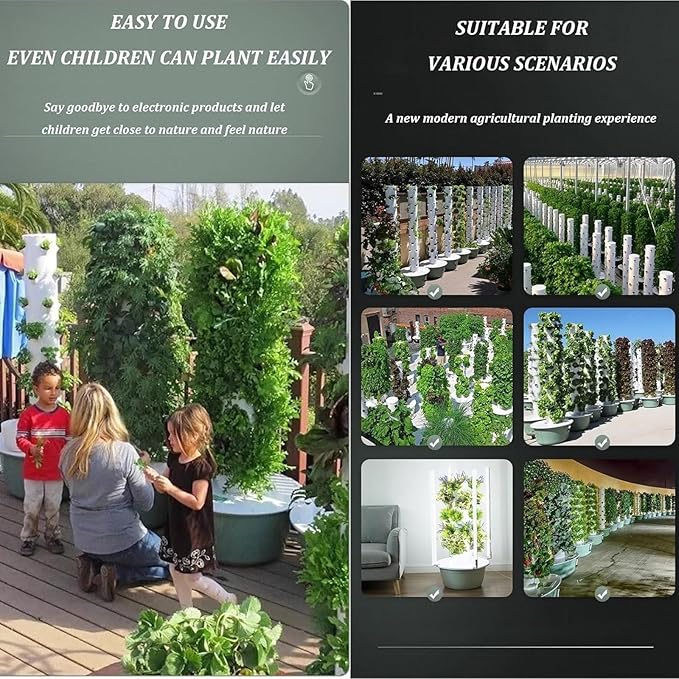 Hydroponics Growing System 5/7/9 Layers Indoor Hydroponics Growing Tower with LED Light Soilless Cultivation Herbs Fruits Vegetables Vertical Planter Garden Hydroponics Growing Kit 5Layer