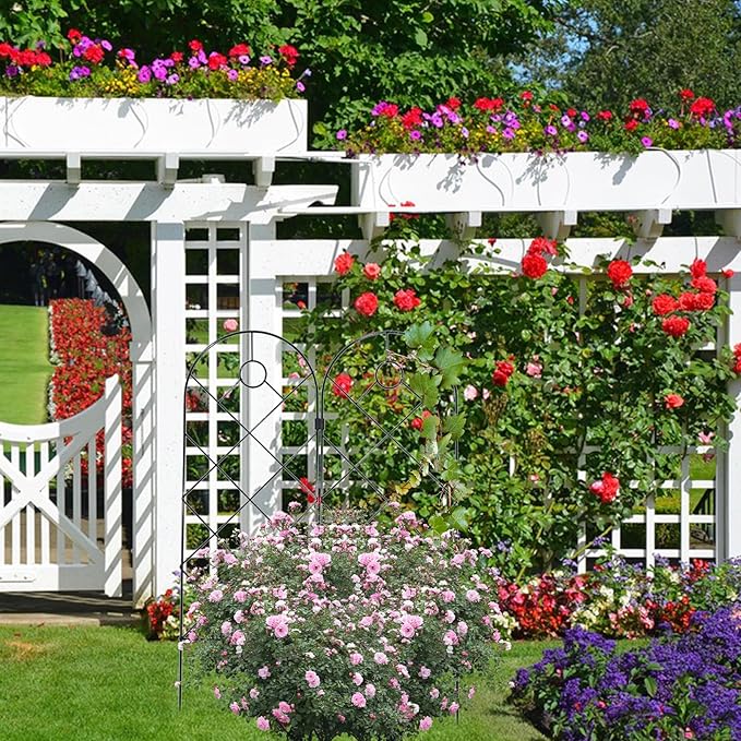Garden Trellis for Climbing Plants for Climbing Plants Metal Rustproof Plant Support Trellis for Potted Plants for Climbing Plant Flower Rose Clematis Morning Glory Peony (2)