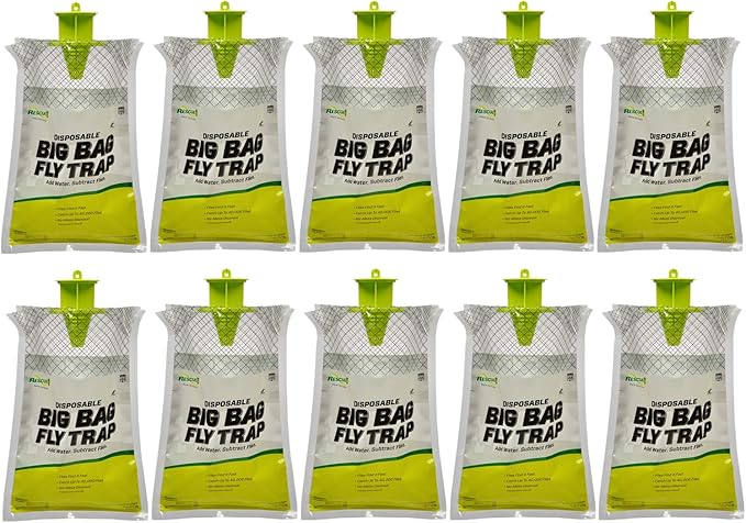 RESCUE! Big Bag Fly Trap – Disposable Outdoor Use - 10 Traps