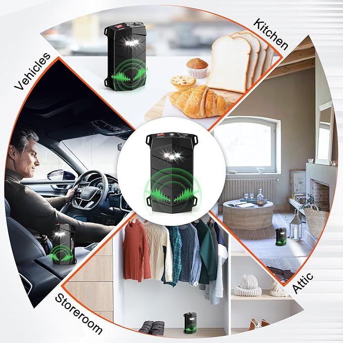 2Pcs Ultrasonic Rodent Repellent for Car EnginesBattery Operated Rodent Repellent Under Hood AntiMiceMouseRodent Repellent for Cars Keeping Rodents Out of Car Basement Garage Warehouse