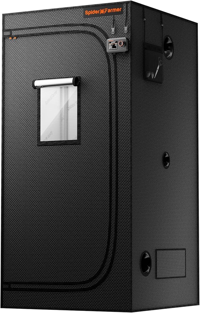 Spider Farmer 3.3x3.3 Grow Tent 2026 New 39x39x80 with Controller Landyard Enlarged View Window 1680D Thicken Mylar Canvas for Indoor Hydroponic Growing for SE3000 G3000