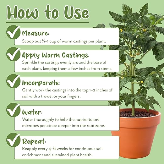 Soil Sunrise Premium Organic Worm Castings (8 Pounds) 8QT All Natural Soil Additive Soil Builder and Fertilizer