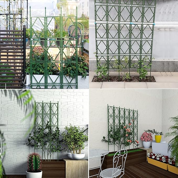 Plant Trellis Support Flower Stand Outdoor Climbing Frame for Plants Weatherproof Garden Trellis Support Vine Vegetable Flower Grape Cucumber 60x180cm/23.5x71”