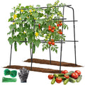 Cucumber Trellis for Raised Bed 63 Inch A-Frame Garden Trellis for Climbing Plants Outdoor Vine Trellis with Net Plant Support for Tomato Vegetables Flower (63 L×15.8 W×63 H-Large)