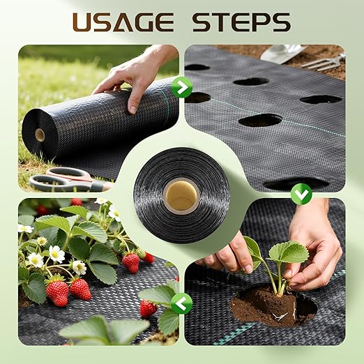 Land Guard 4ft x 300ft Weed Barrier Fabric Heavy Dusty Ground Cover Weed Mat Woven Landscape Fabric for Garden Lawn and Outdoor Project